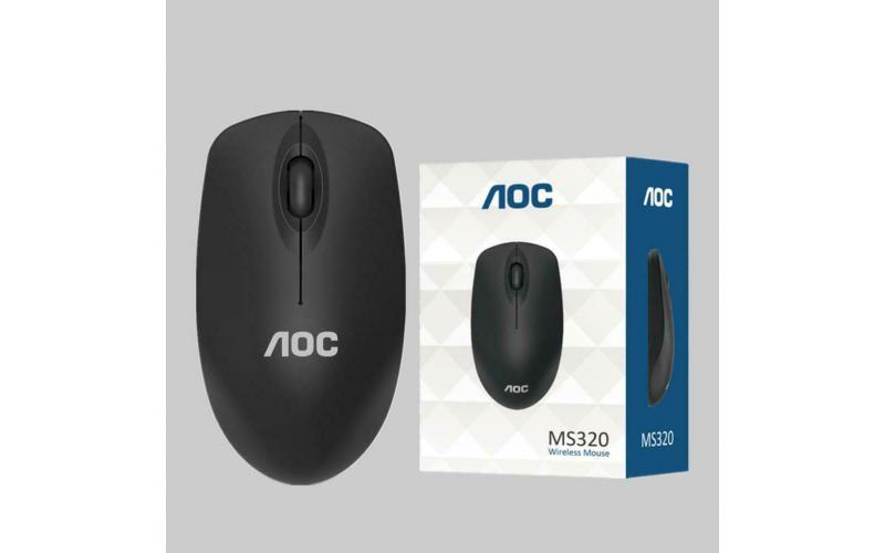 AOC USB Wireless mouse { 1600 DPI / 2.4 GHz wireless / ambidextrous design / micro receiver adapter } MS320